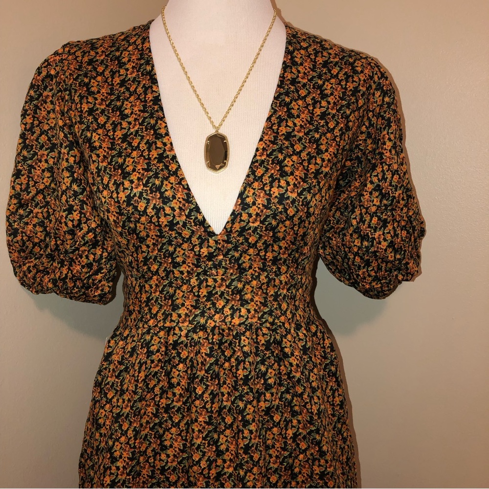 NWT Faithfull the Brand Romilla Linen from Anthropologie Floral Midi Dress,Sz-6 - Picture 6 of 13